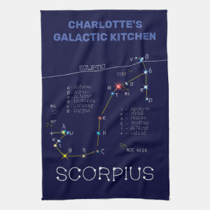 Zodiac Constellation Scorpius Kitchen Towel