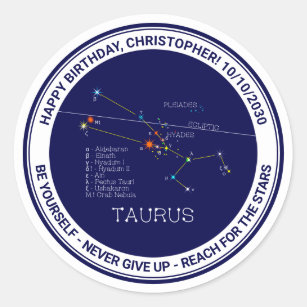 Zodiac Constellation Taurus Classic Round Sticker