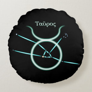 Zodiac Constellation Taurus Coussin rond