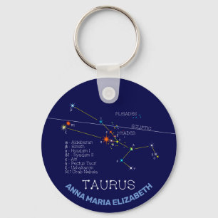 Zodiac Constellation Taurus Keychain