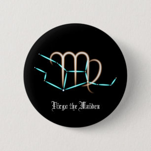 Zodiac Constellation Virgo Button