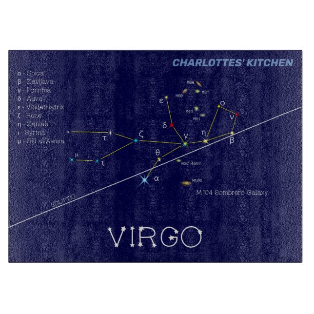 Zodiac Constellation Virgo Cutting Board (Front)