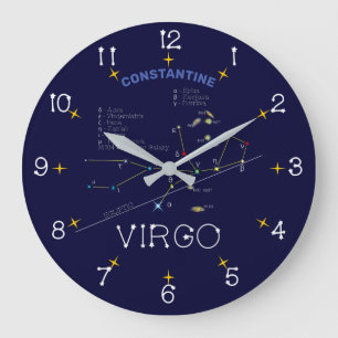 Zodiac Constellation Virgo Large Clock