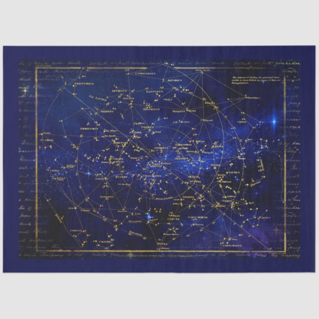 Zodiac Constellations Galaxy Tissue Paper (Front)