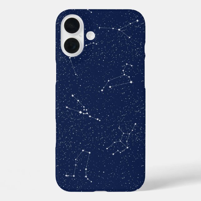 Zodiac Constellations with a Dark Blue Starry Sky Case-Mate iPhone Case (Back)