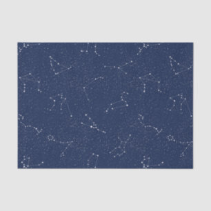 Zodiac Constellations with a Dark Blue Starry Sky Tissue Paper