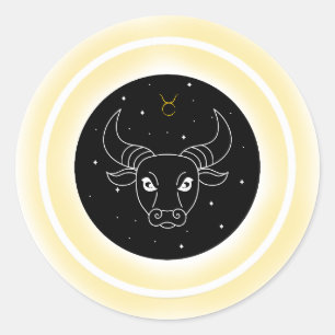 Zodiac Earth Element Taurus Classic Round Sticker