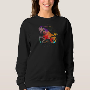 Zodiac For Capricorn Goat Artwork Horoscope Astrol Sweatshirt