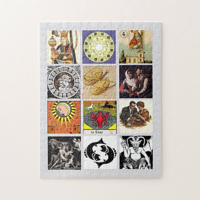 Zodiac Fortune Teller Tarot Card Art Collage  Jigsaw Puzzle (Vertical)