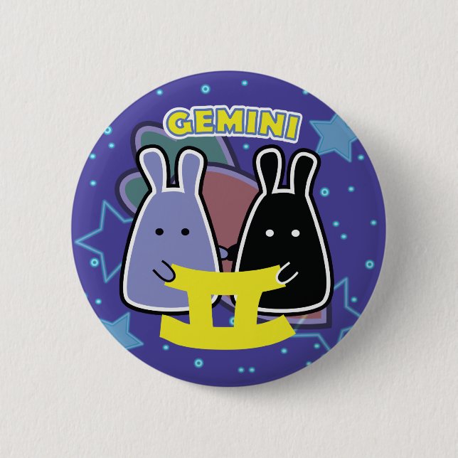 ZODIAC - GEMINI 2 INCH ROUND BUTTON (Front)