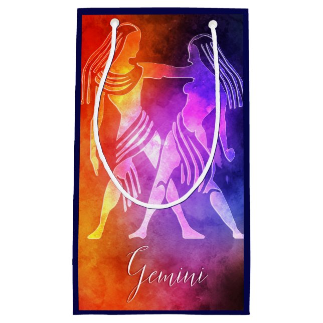 Zodiac : Gemini Colourful Candy Colours Small Gift Bag (Front)
