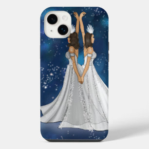 Zodiac Gemini Goddess in Blue Celestial Space iPhone 14 Plus Case