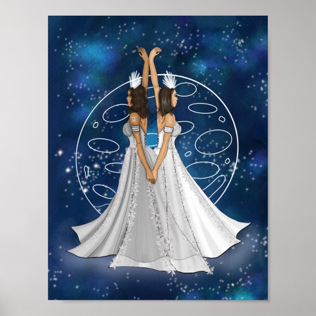 Zodiac Gemini Goddess With Planet Mercury  Poster (Front)