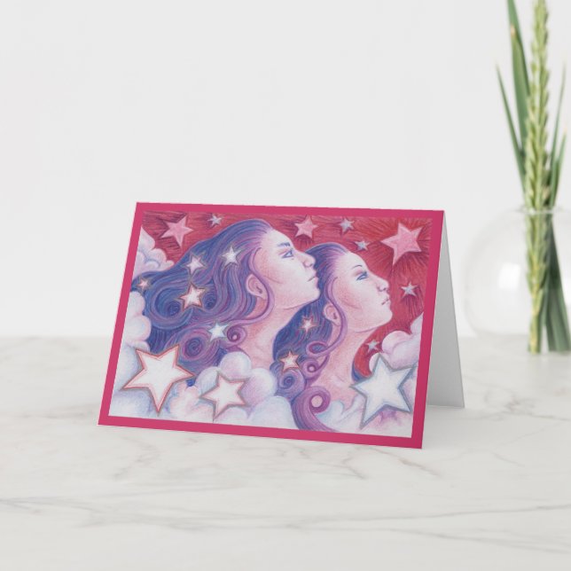 Zodiac Gemini greetings card (Front)