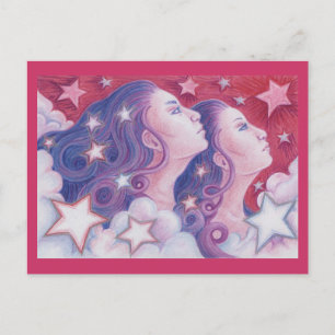 Zodiac Gemini postcard