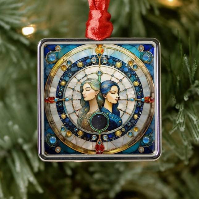 Zodiac - Gemini The Twins Metal Ornament (Tree)