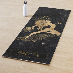 Zodiac Goddess Cosmic Gold Aries Astrology Yoga Mat