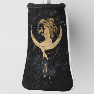 Zodiac Goddess   Cosmic Gold Cancer Astrology Golf Head Cover