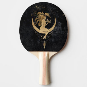 Zodiac Goddess   Cosmic Gold Cancer Astrology Ping Pong Paddle