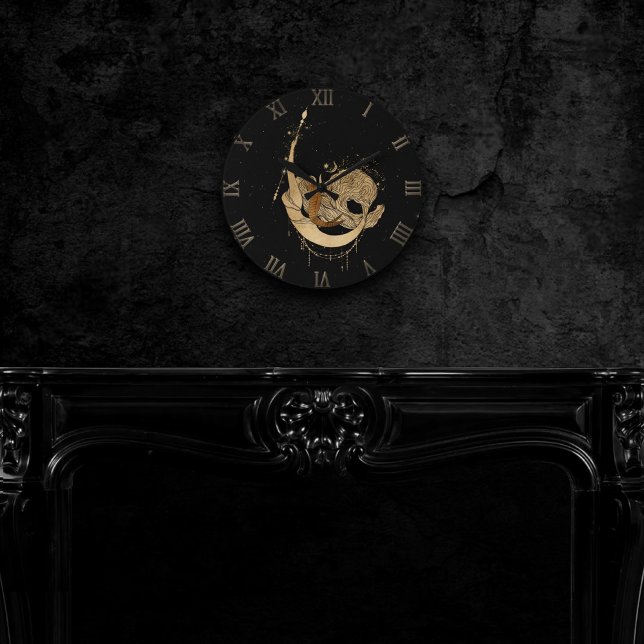 Zodiac Goddess | Cosmic Gold Capricorn Astrology Round Clock (Creator Uploaded)