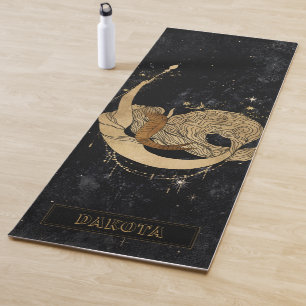 Zodiac Goddess   Cosmic Gold Capricorn Astrology Yoga Mat