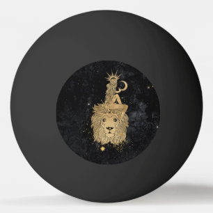 Zodiac Goddess   Cosmic Gold Leo Astrology Ping Pong Ball