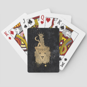 Zodiac Goddess Cosmic Gold Leo Astrology Playing Cards