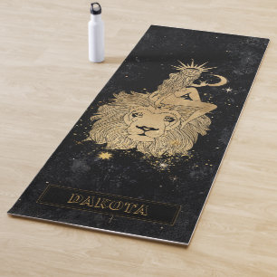 Zodiac Goddess Cosmic Gold Leo Astrology Yoga Mat