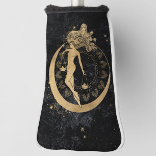 Zodiac Goddess Cosmic Gold Libra Astrology Golf Head Cover