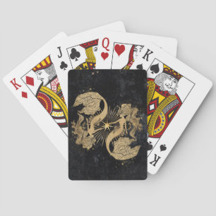 Zodiac Goddess Cosmic Gold Pisces Astrology Playing Cards