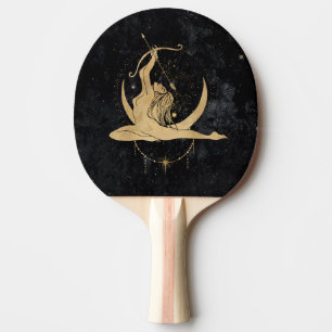 Zodiac Goddess Cosmic Gold Sagittarius Astrology Ping Pong Paddle