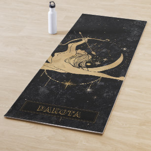 Zodiac Goddess   Cosmic Gold Sagittarius Astrology Yoga Mat