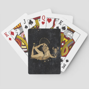 Zodiac Goddess Cosmic Gold Scorpio Astrology Playing Cards