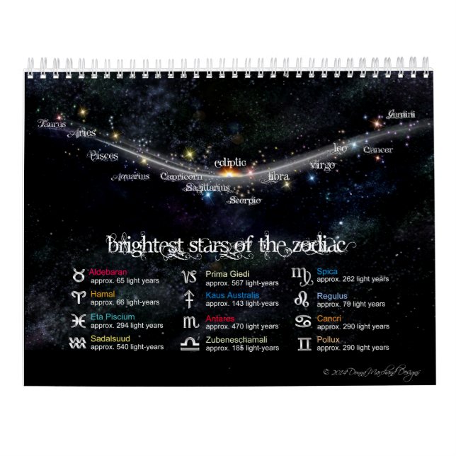 Zodiac Graphic Calendar (Back)