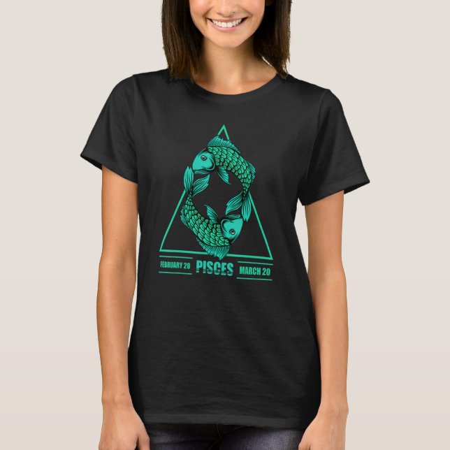 Zodiac Horoscope Sign Pisces T-Shirt (Front)