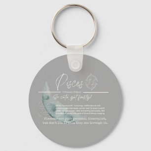 Zodiac key ring, badges- Pisces Keychain