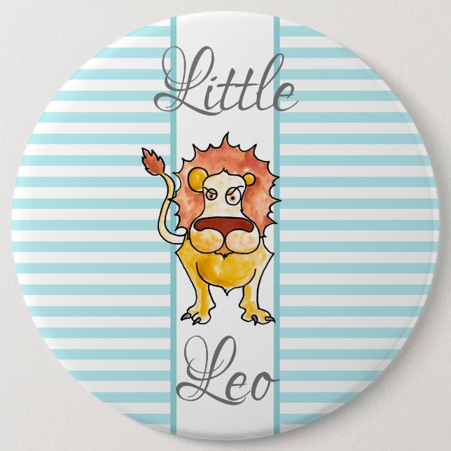 Zodiac Leo 6 Inch Round Button (Front)