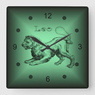 Zodiac ~ Leo ~ Astrological Signs ~ Horoscope ~ Square Wall Clock