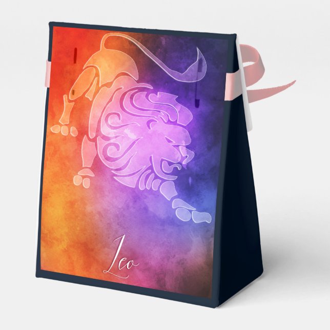 Zodiac : Leo Colourful Candy Colours Favor Box (Back Side)
