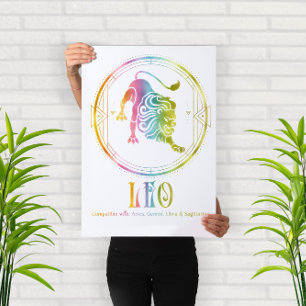 Zodiac Leo Compatibility Design Poster