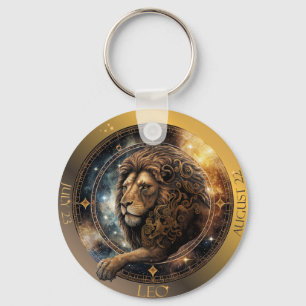 Zodiac Leo Customise NAME, DATE Keychain