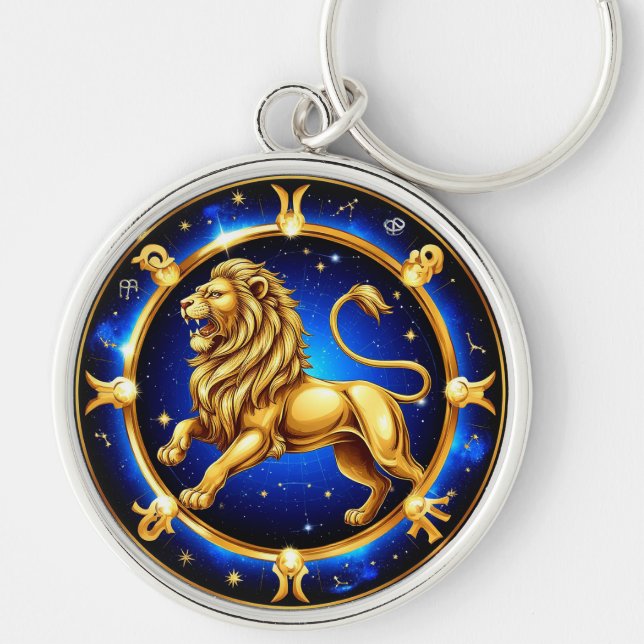 Zodiac Leo Emblem Keychain (Front)