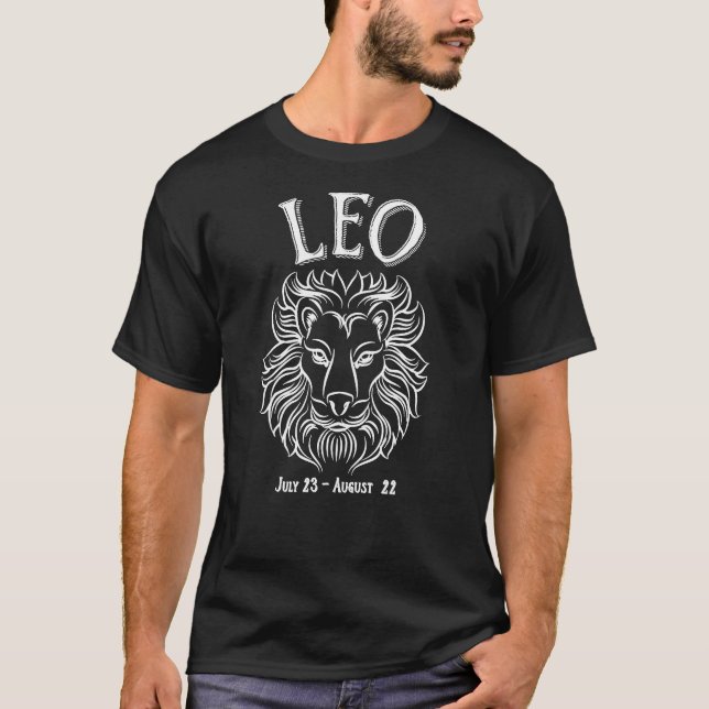 Zodiac Leo Horoscope Sign Lion T-Shirt (Front)