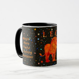 Zodiac Leo moderne traits personnalisés Mug