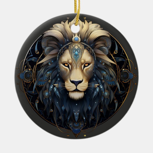 Zodiac Leo Personalized Astrology Ornament (Front)