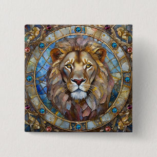 Zodiac - Leo the Lion 2 Inch Square Button