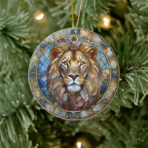 Zodiac - Leo the Lion Ceramic Ornament