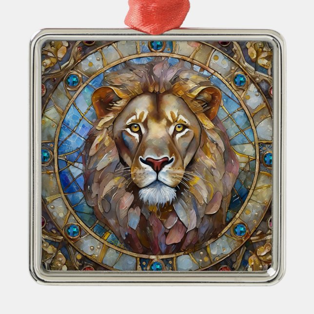 Zodiac - Leo the Lion Metal Ornament (Front)