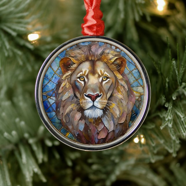 Zodiac - Leo the Lion Metal Ornament (Tree)