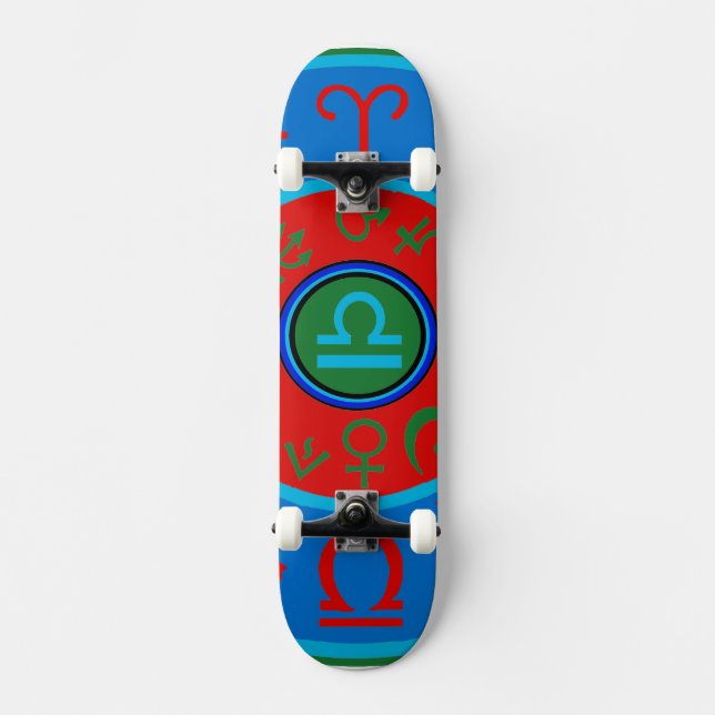 Zodiac Libra Birth Sign Astrological Skateboard (Front)